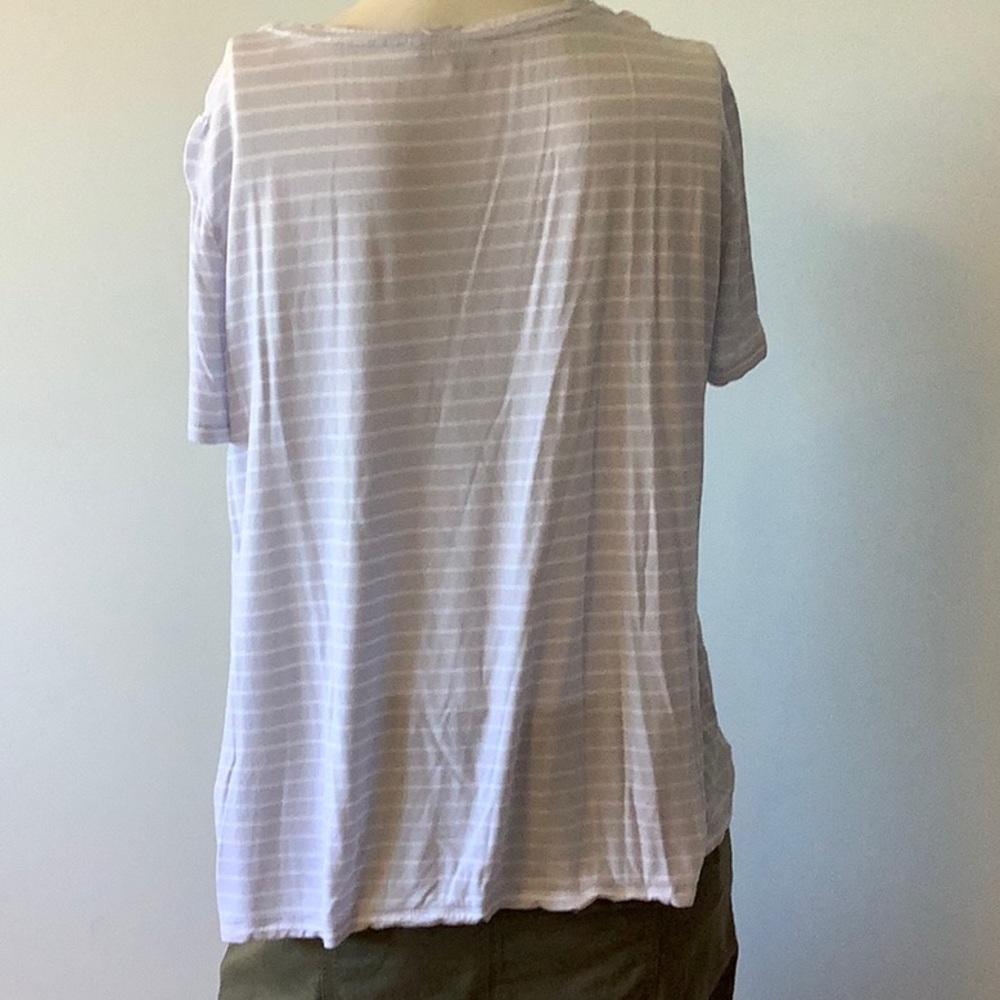 Lafayette 148 New York Blue and White striped tshirt, size L  - more like an XL
